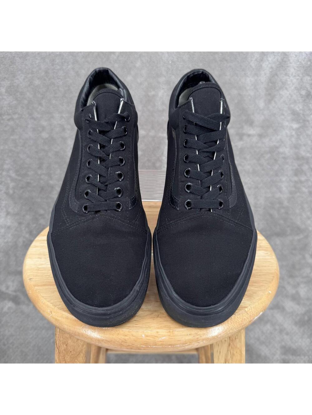 Vans Old Skool Shoes Mens Size 11.5 Black Canvas Low Top Skate Sneakers Casual - Picture 3 of 12